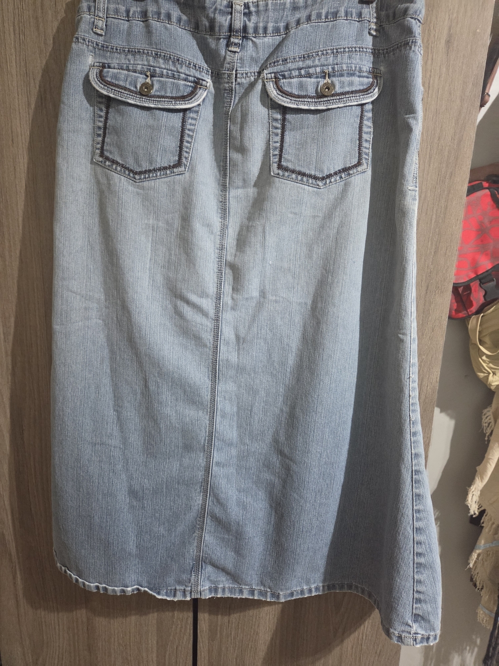 Cato Light Blue Denim Flared Maxi Skirt - Picture 3 of 12